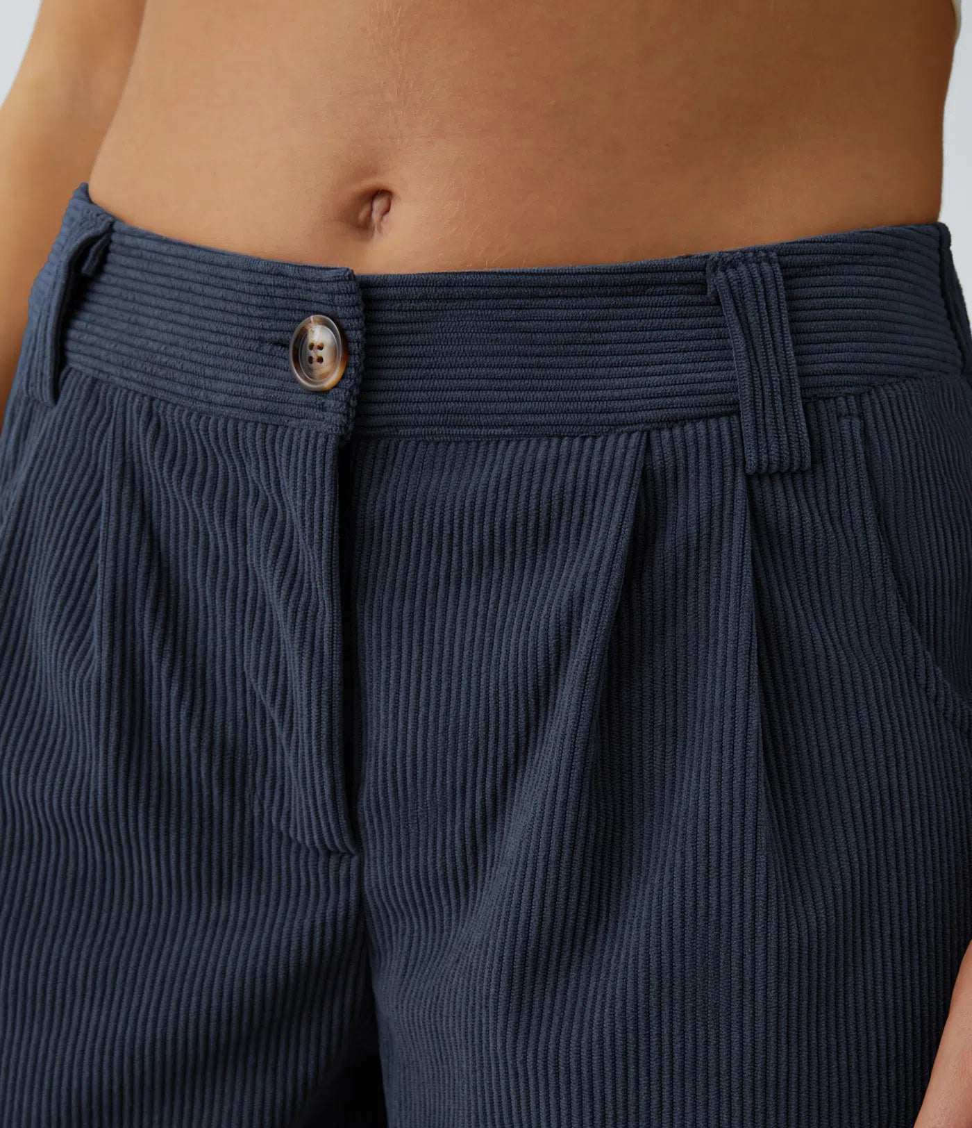 BumFlair – Mid Rise Zipper Pocket Corduroy Casual Pants