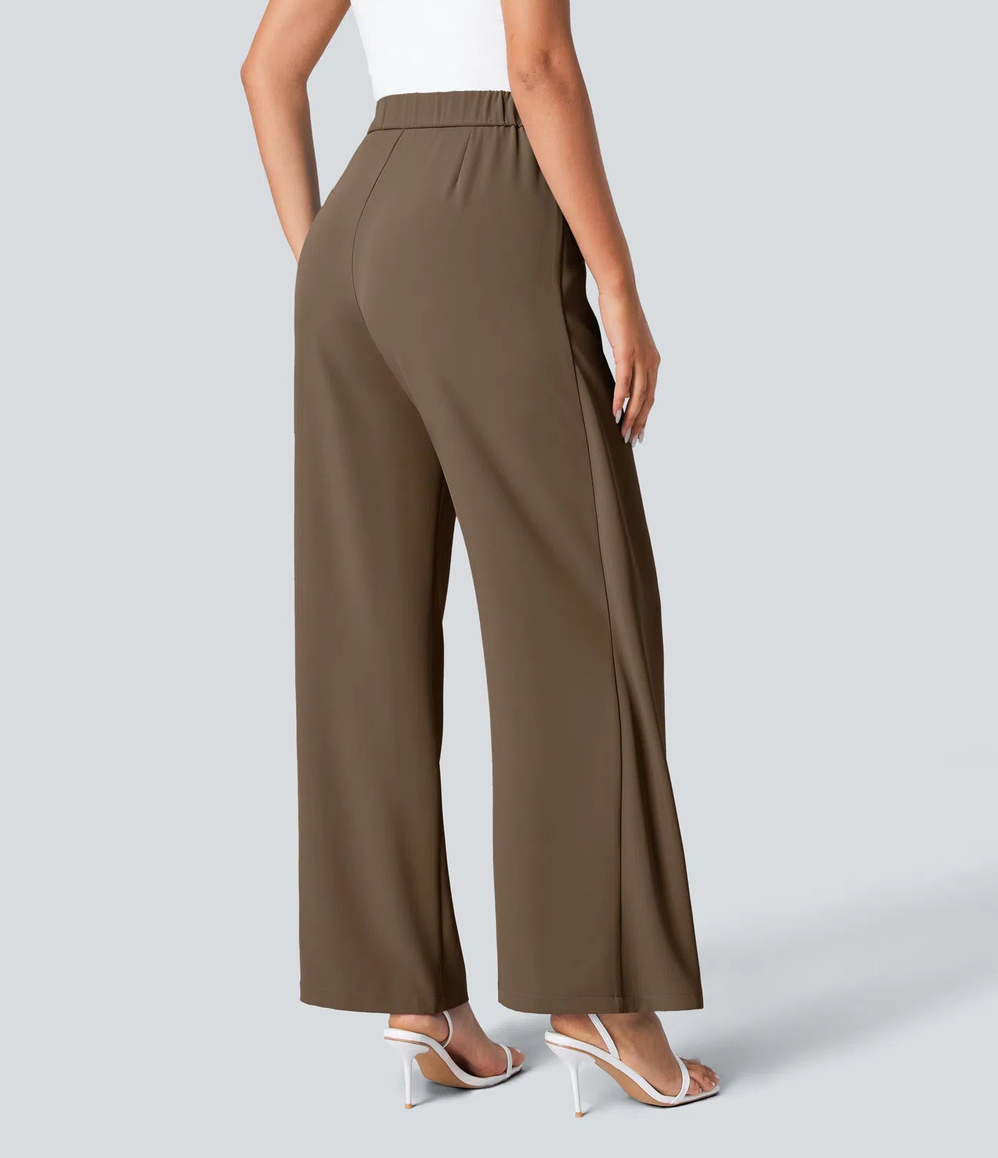 BumFlair - High Waisted Tie Side Wide Leg Work Pants