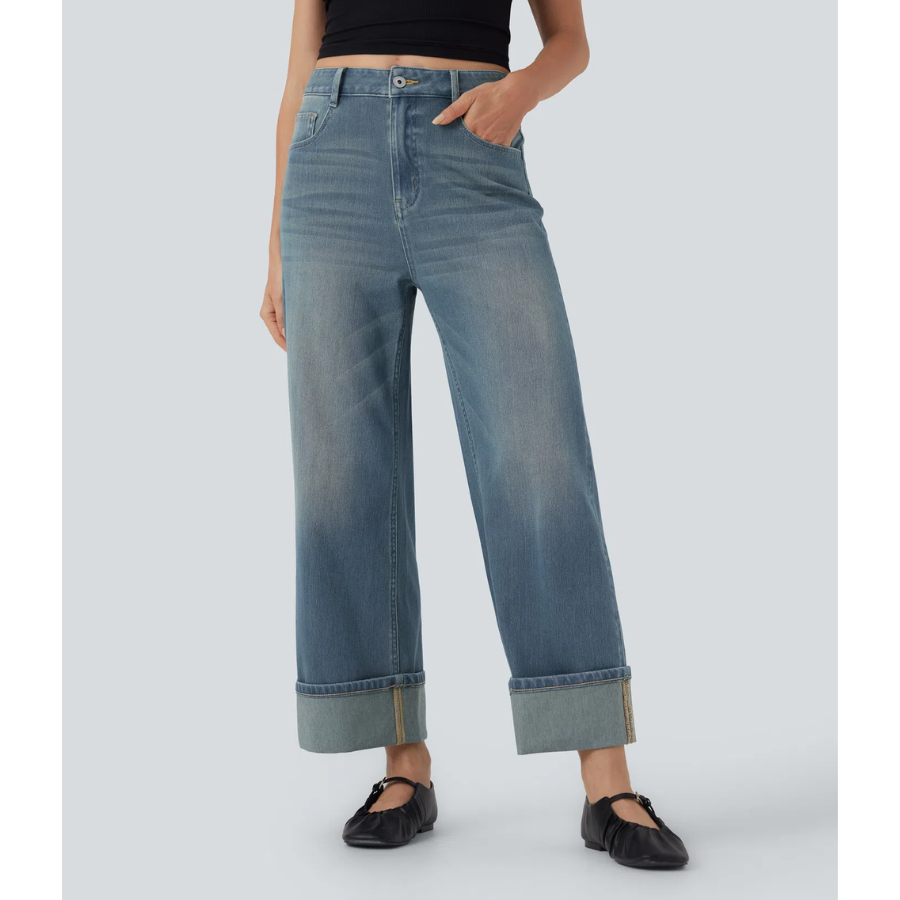 BumFlair - Stretch-Fit High-Waist Wide-Leg Jeans for Women