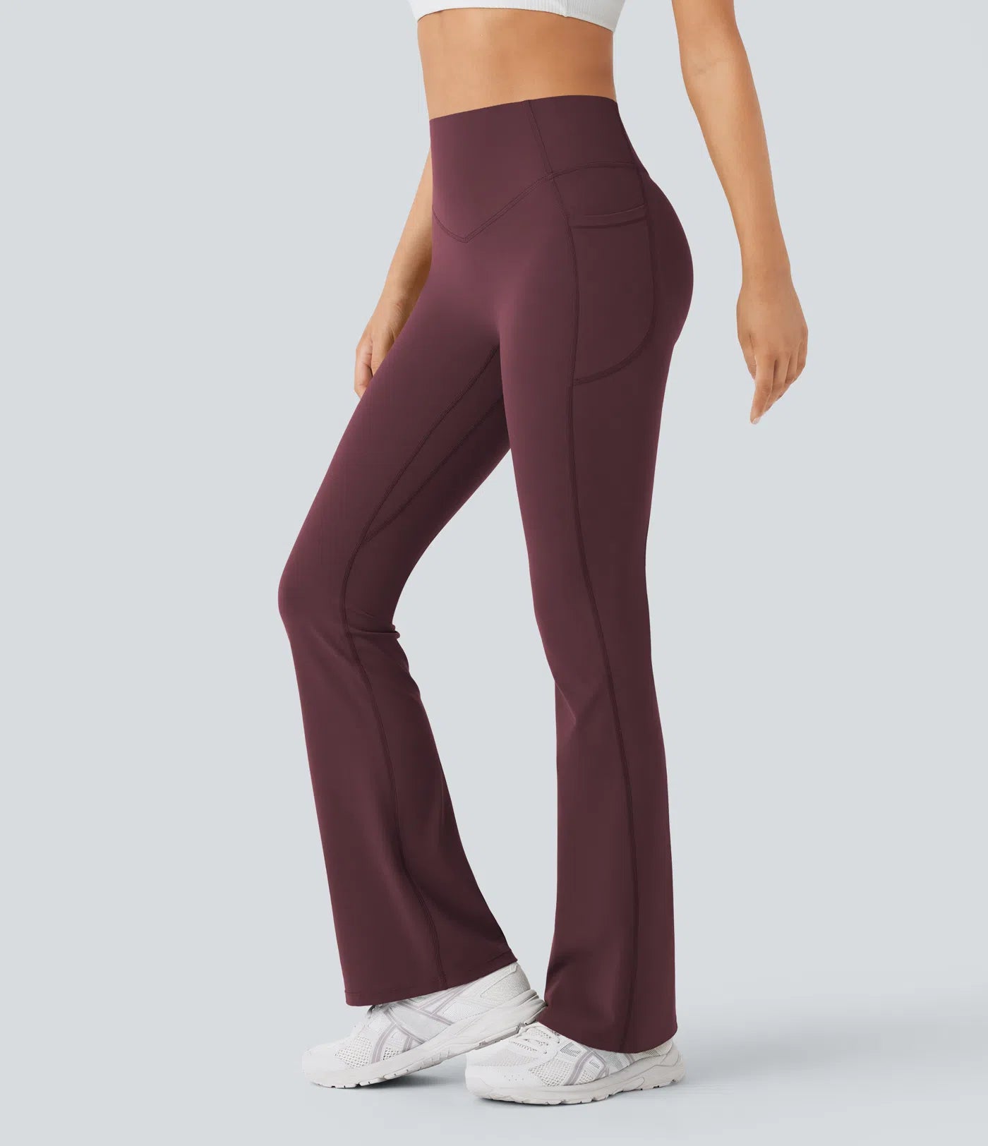 BumFlair - High Waisted Scrunch Butt Lifting Tummy Control Pocket Shaping Yoga Bootcut Leggings