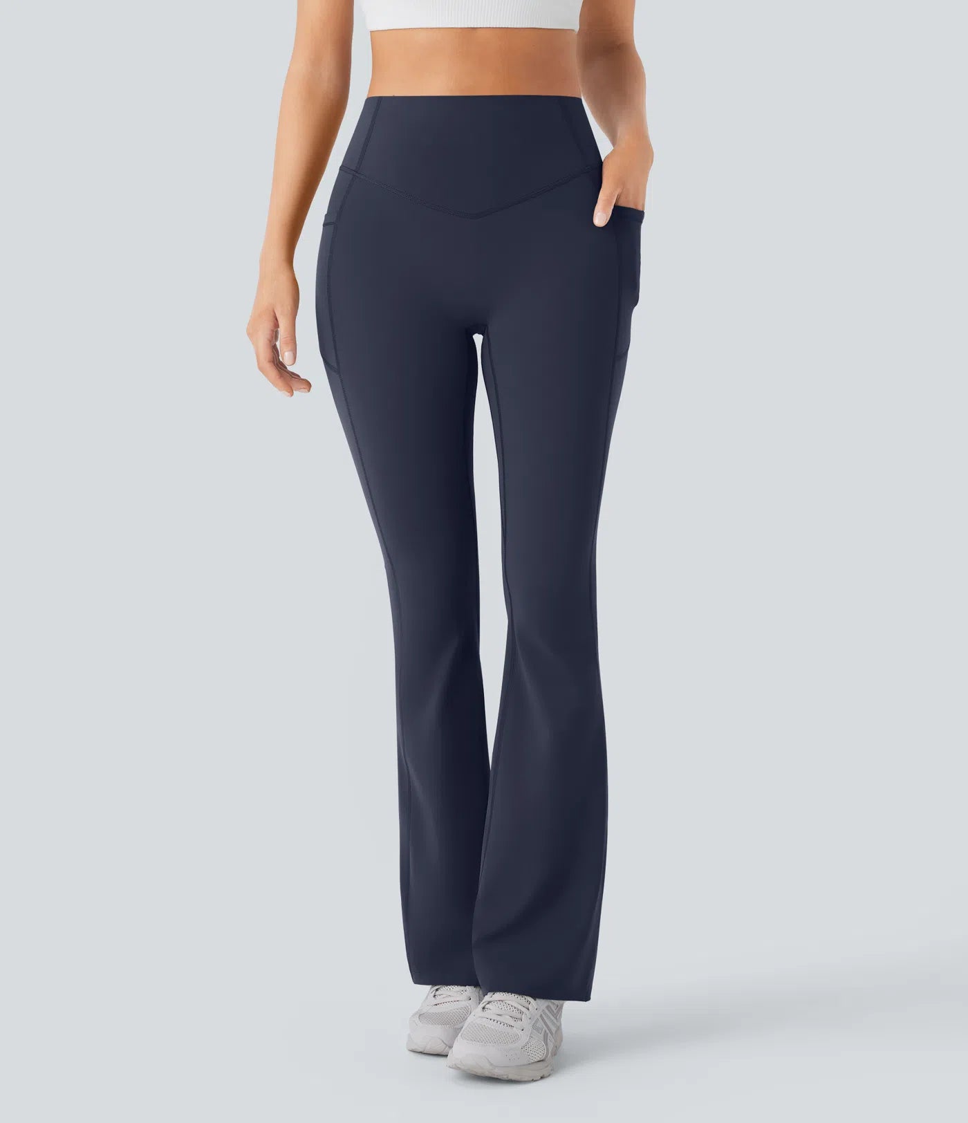 BumFlair - High Waisted Scrunch Butt Lifting Tummy Control Pocket Shaping Yoga Bootcut Leggings