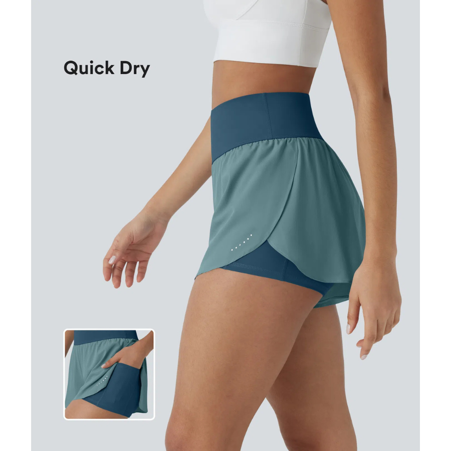 BumFlair – QuickDry 2-in-1 Reflective Running Shorts for Women