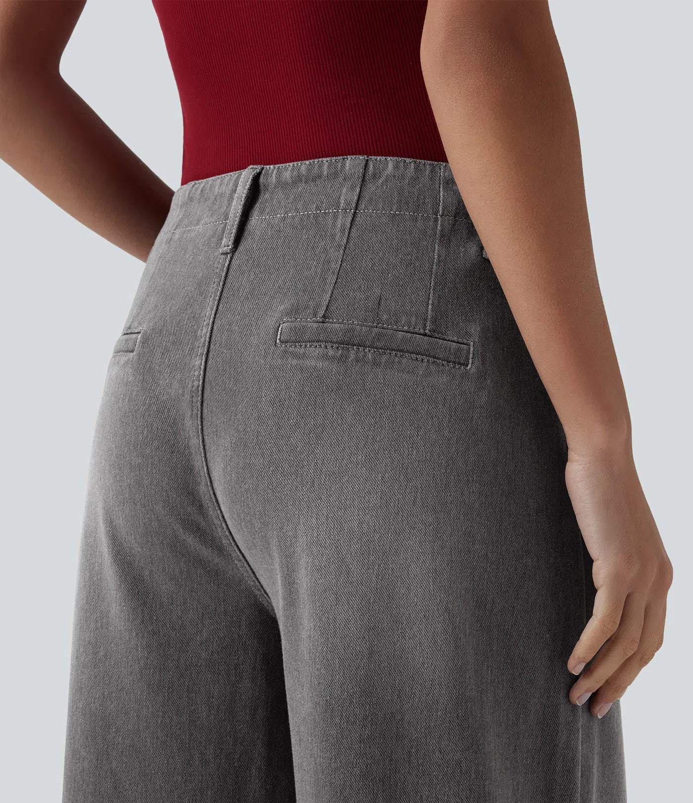 BumFlair – High Waisted Pockets Washed Casual Wide Leg Jeans