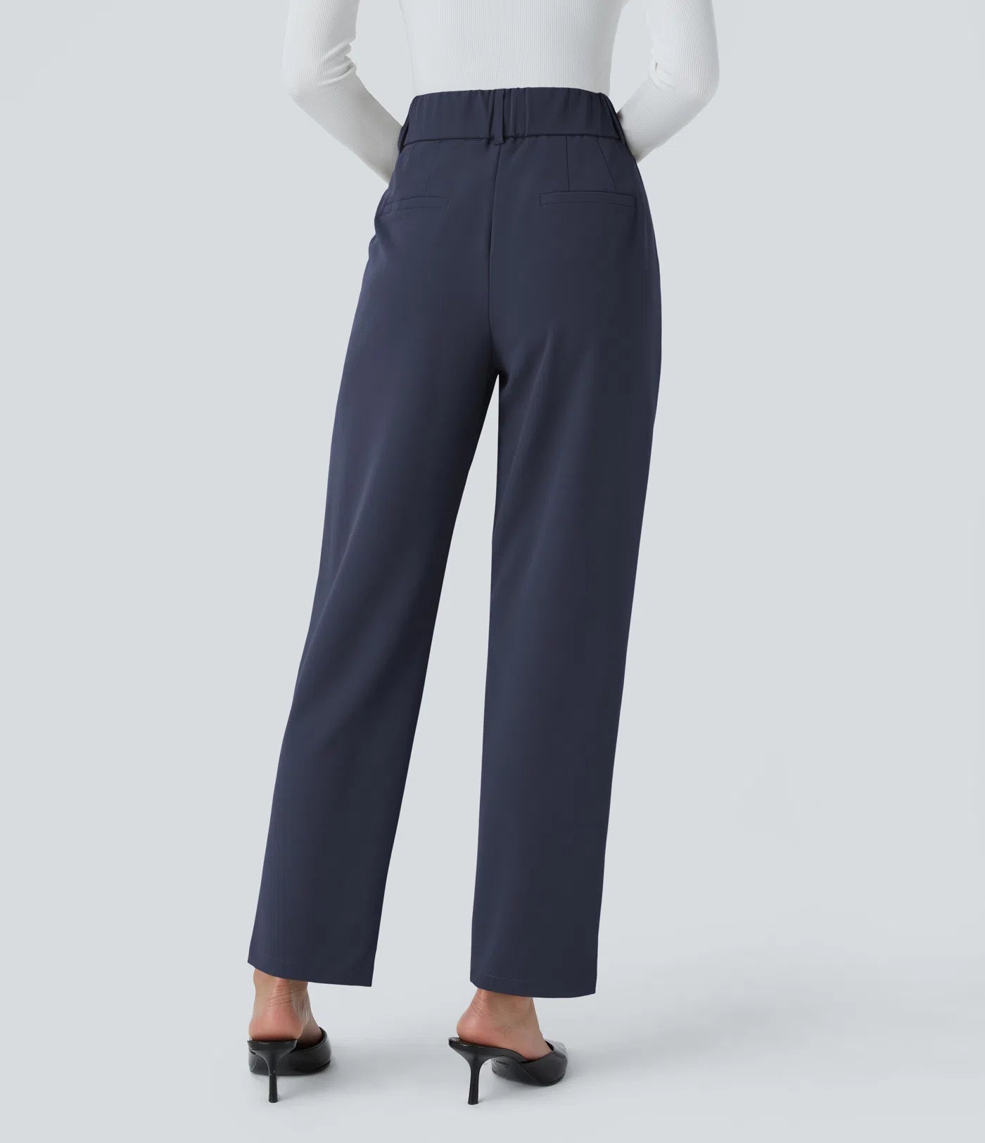 BumFlair - High Waisted Pocket Solid Work Tapered Pants