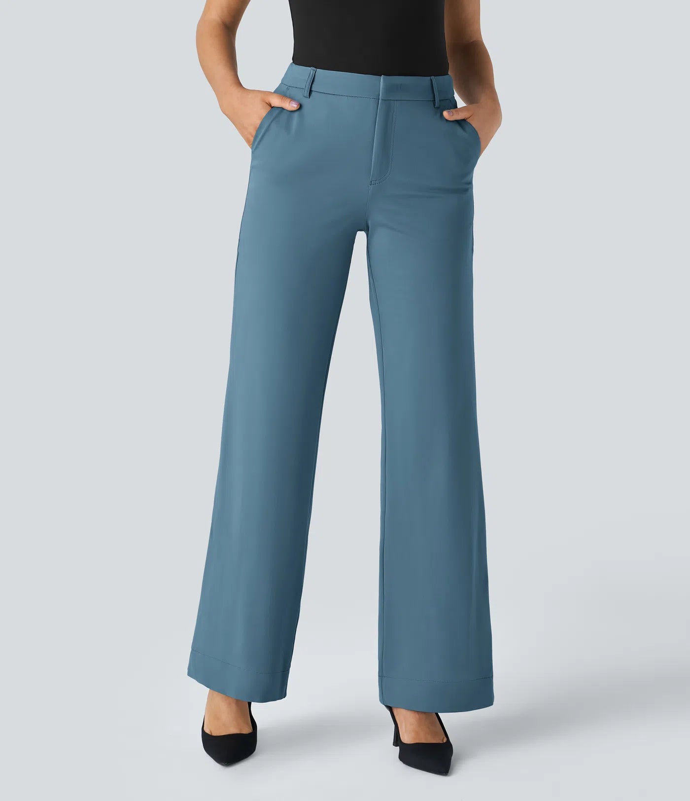 BumFlair - Mid Rise Pocket Straight Leg Work Pants