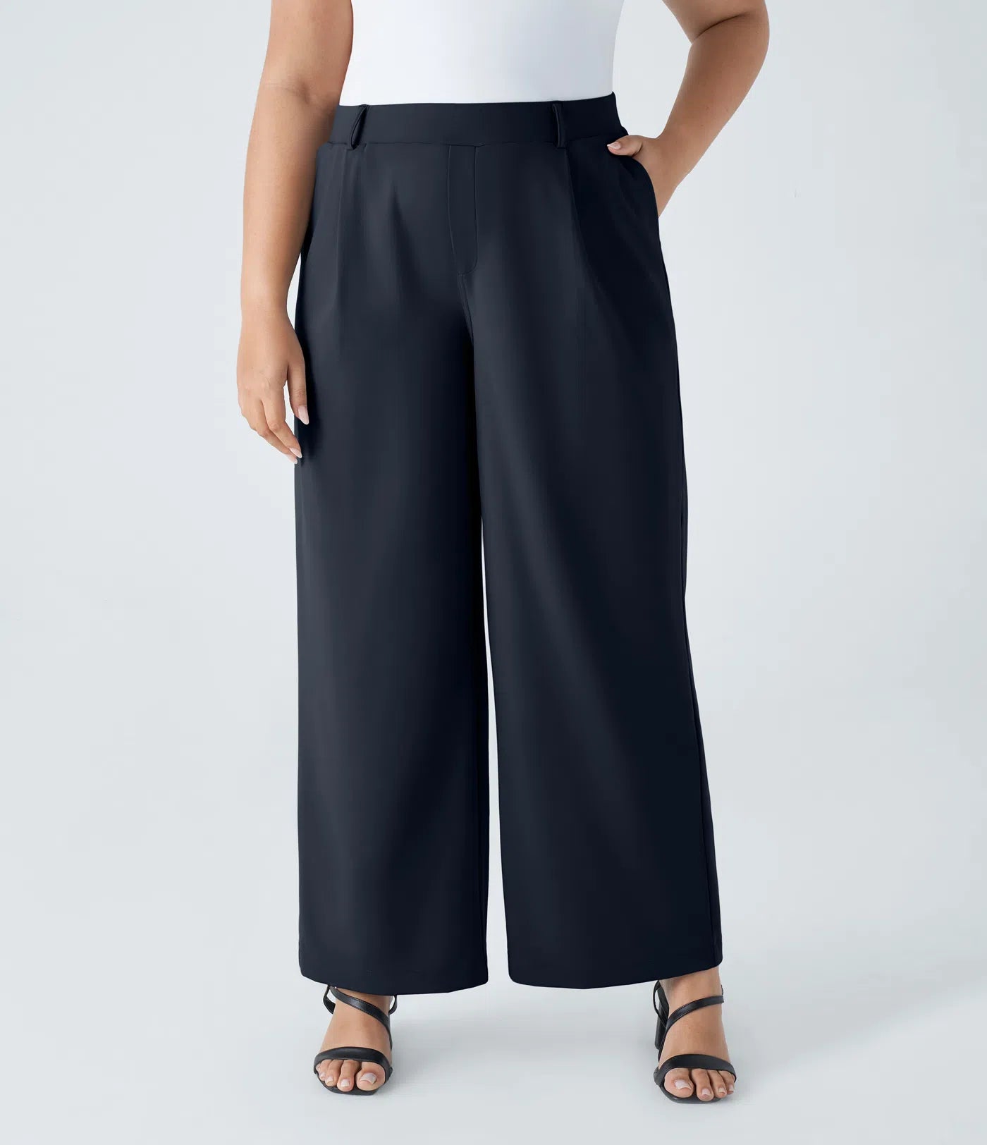 BumFlair - DayStretch High Waisted Pocket Straight Leg Work Plus Size Pants