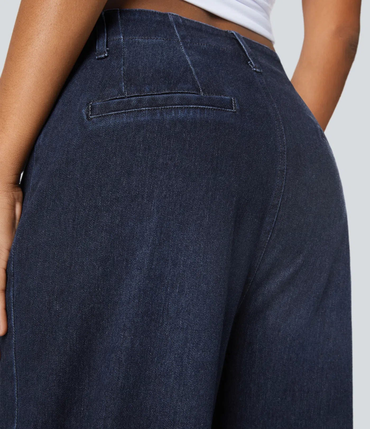 BumFlair – High Waisted Pockets Washed Casual Wide Leg Jeans