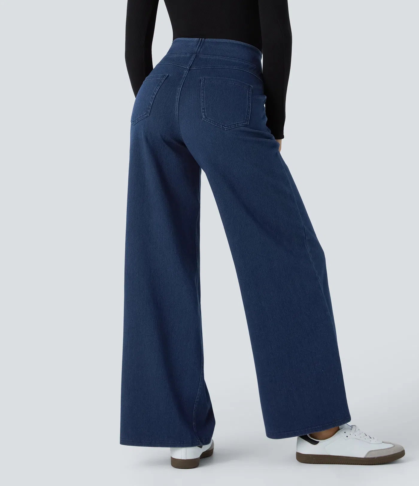 BumFlair – High Waisted Pockets Wide Leg Loose Work Jeans
