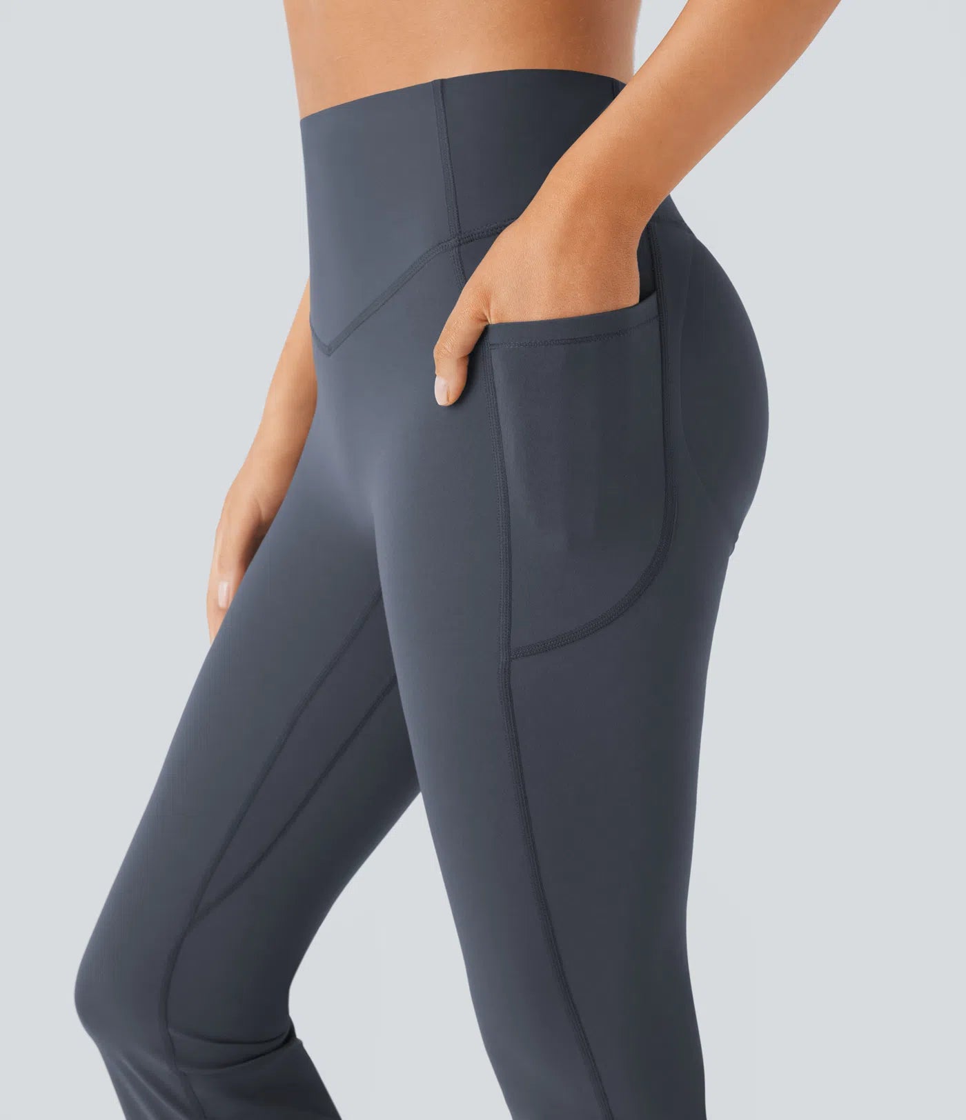 BumFlair - High Waisted Scrunch Butt Lifting Tummy Control Pocket Shaping Yoga Bootcut Leggings