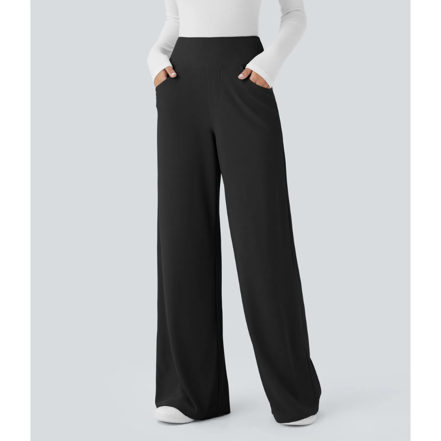 BumFlair - Tummy Control & Stretch Comfort Wide-Leg Work Pants for Women