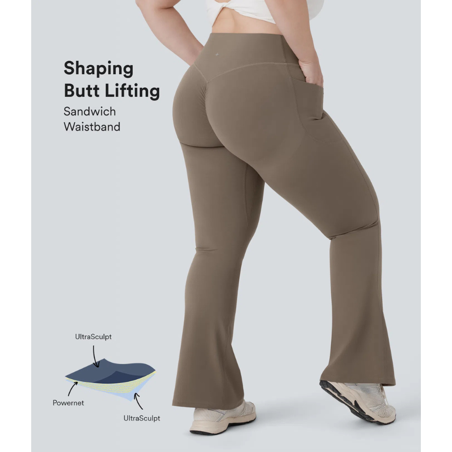 BumFlair – Tummy Control Bootcut Yoga Leggings for Plus-Size Women