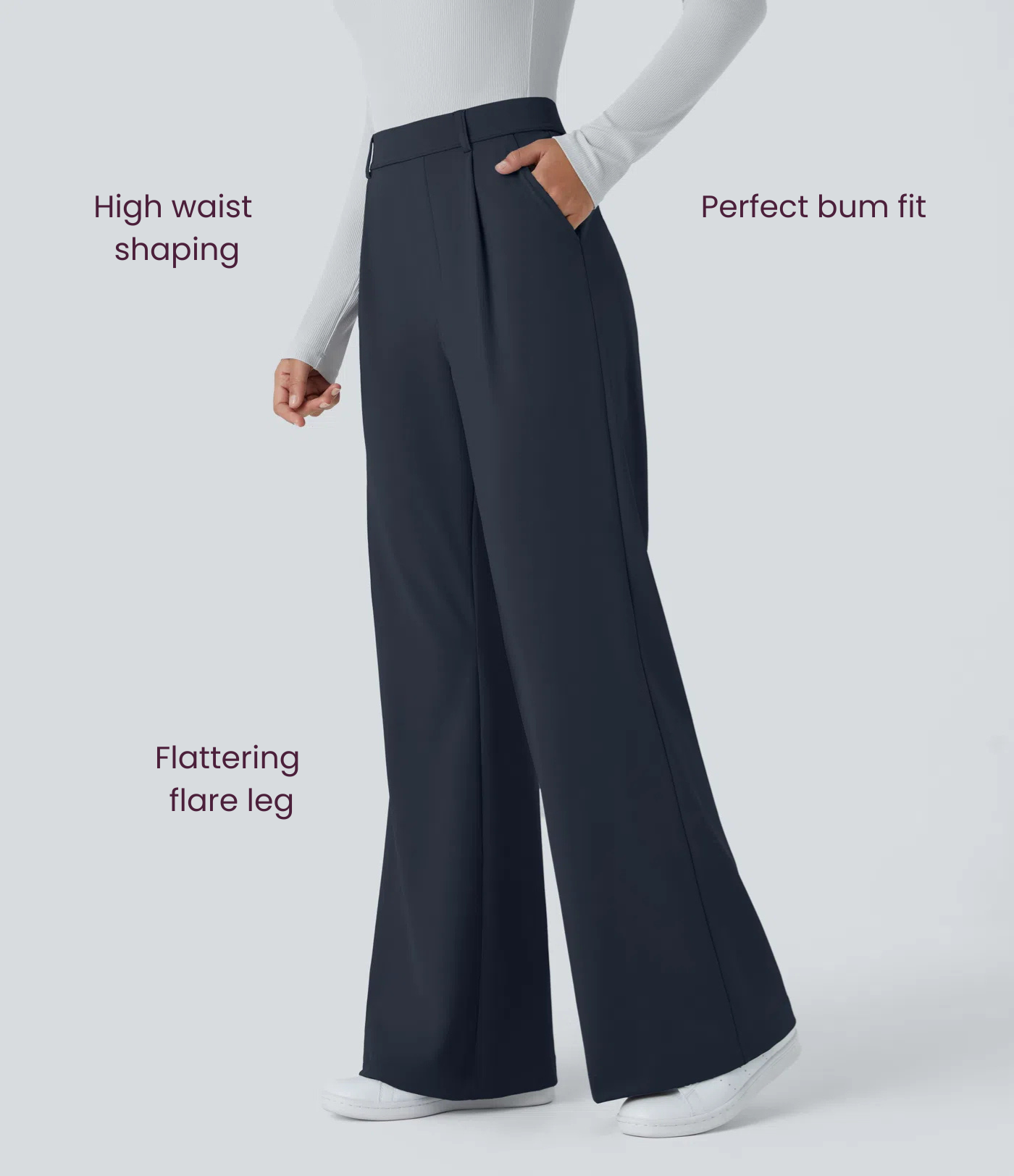 BumFlair - DayStretch High Waisted Pocket Work Flare Pants