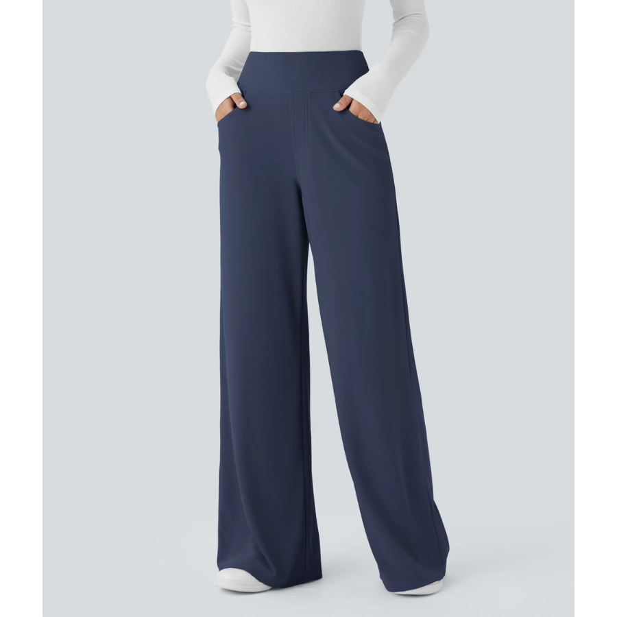 BumFlair - Tummy Control & Stretch Comfort Wide-Leg Work Pants for Women