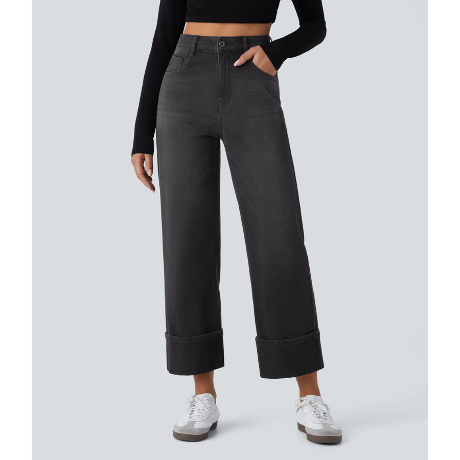BumFlair - Stretch-Fit High-Waist Wide-Leg Jeans for Women