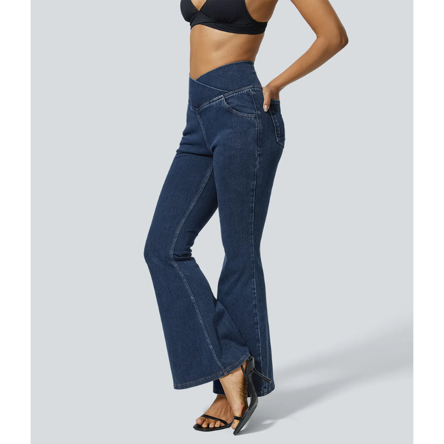 BumFlair - Tummy Control Flare Denim Pants for Women