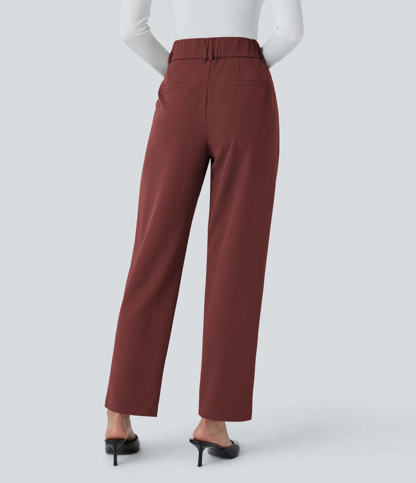 BumFlair - High Waisted Pocket Solid Work Tapered Pants