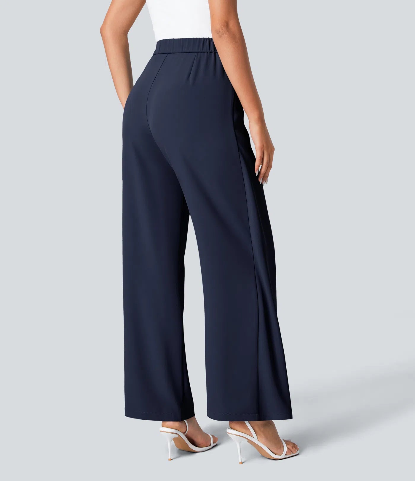 BumFlair - High Waisted Tie Side Wide Leg Work Pants