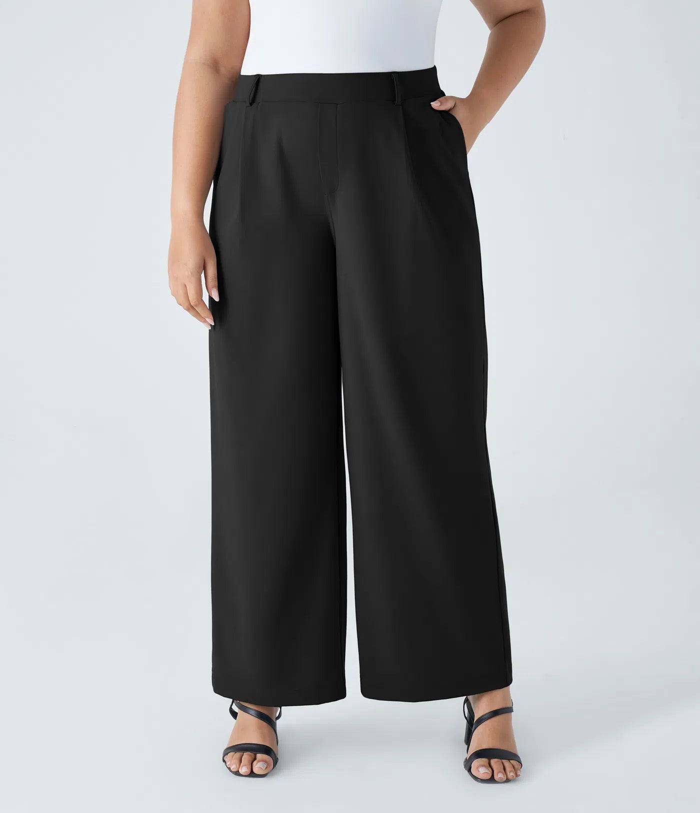 BumFlair - DayStretch High Waisted Pocket Straight Leg Work Plus Size Pants