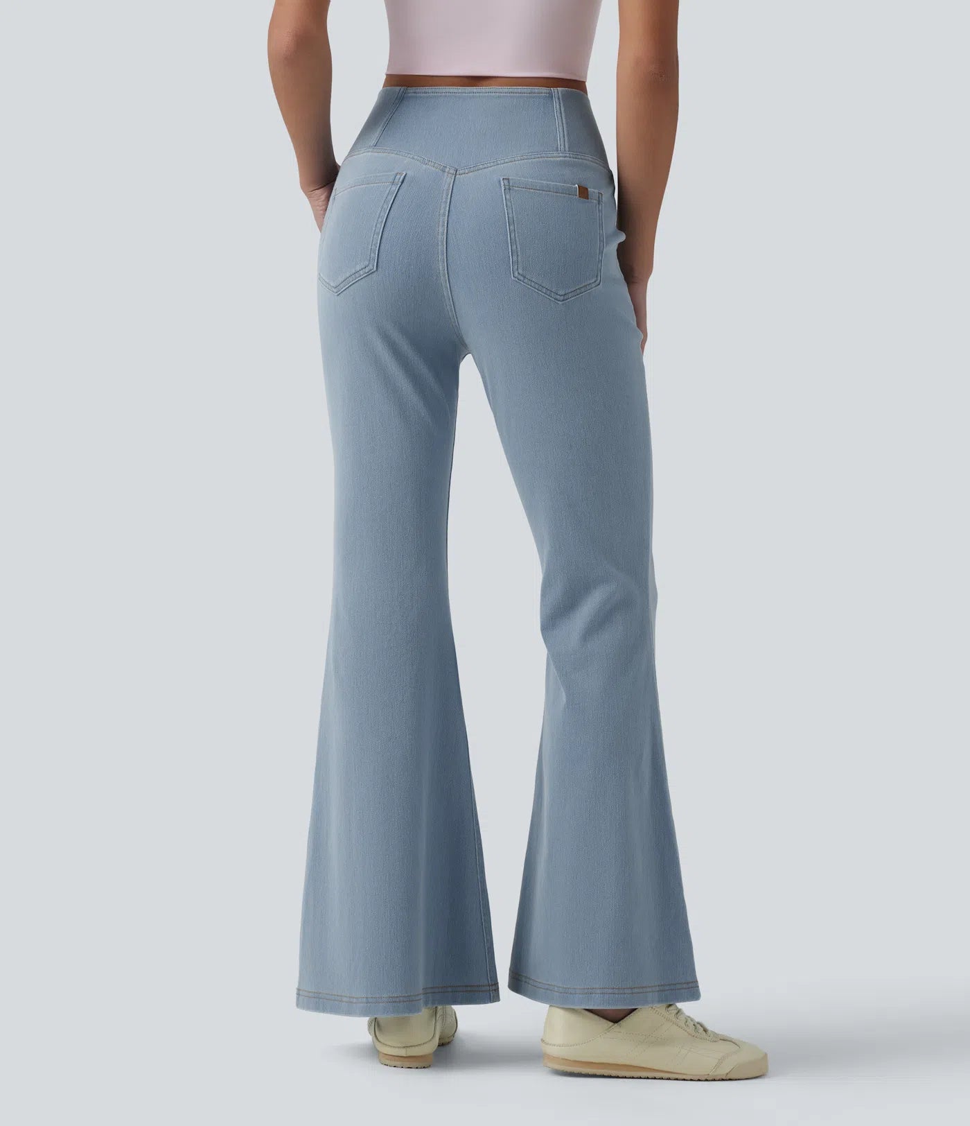 BumFlair - High Waisted Crossover Pocket Washed Casual Jeans