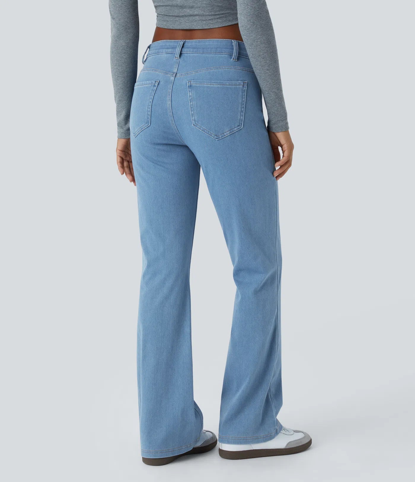 BumFlair - Mid Rise Pockets Casual Bootcut Jeans