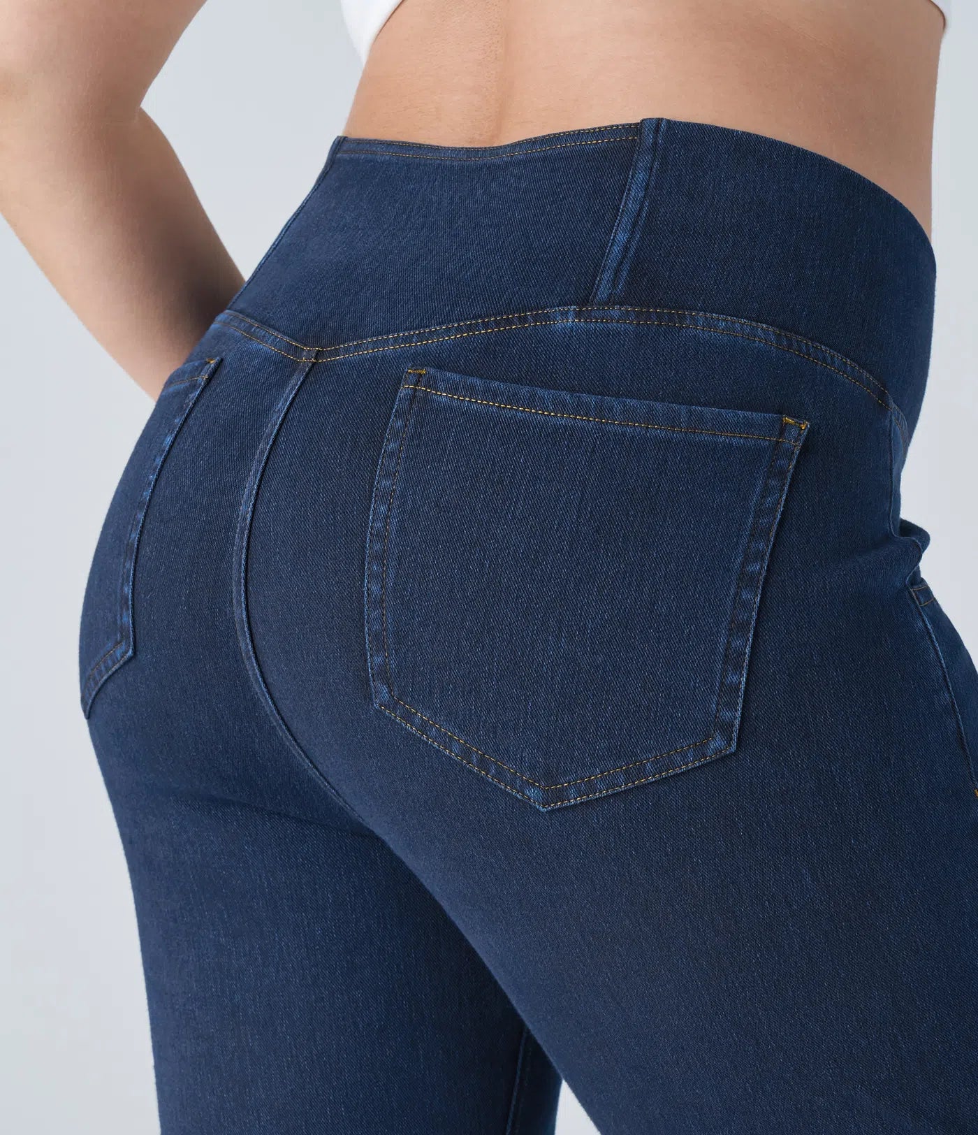 BumFlair – High Waisted Crossover Pocket Washed Casual Plus Size Jeans