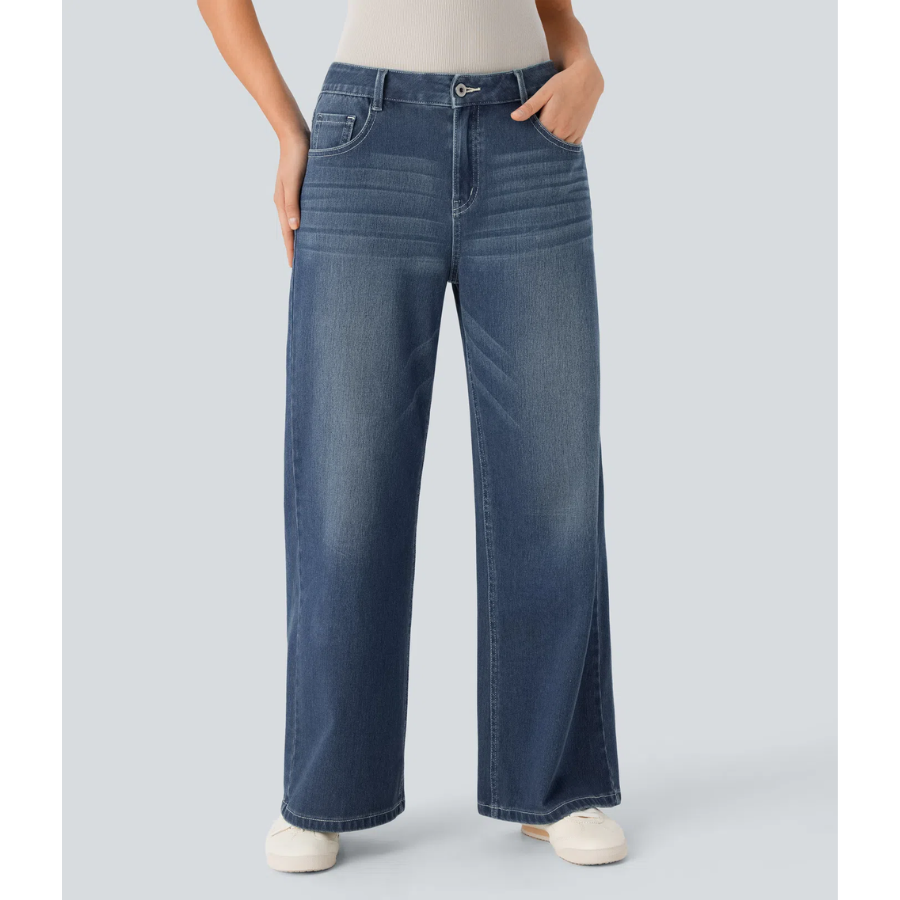 BumFlair - Lightweight Flexible Wide-Leg Casual Jeans for Women