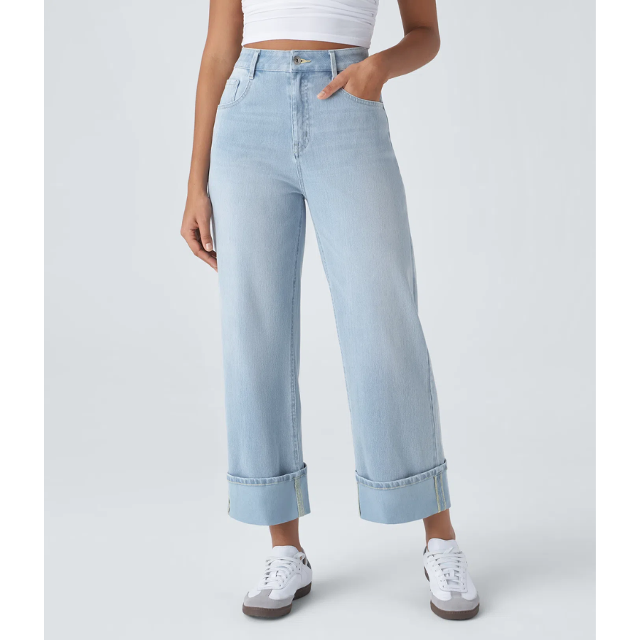 BumFlair - Stretch-Fit High-Waist Wide-Leg Jeans for Women