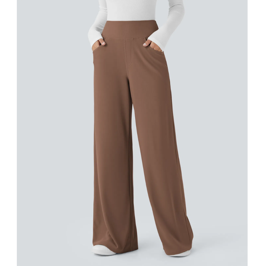 BumFlair - Tummy Control & Stretch Comfort Wide-Leg Work Pants for Women