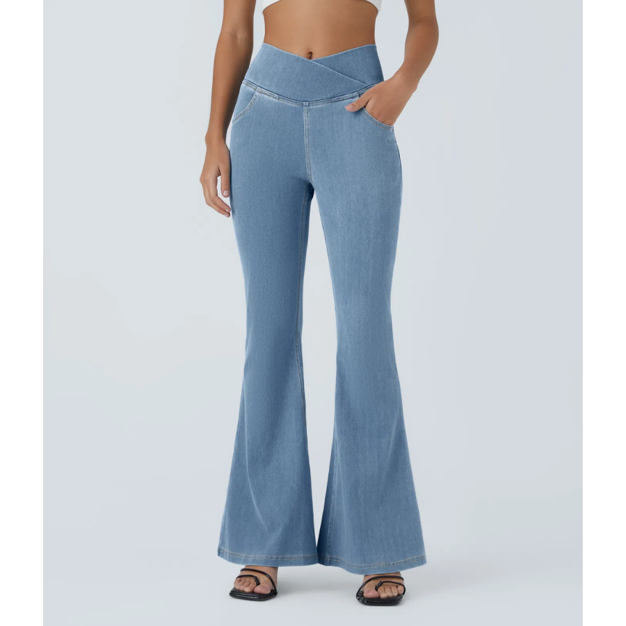 BumFlair - Tummy Control Flare Denim Pants for Women