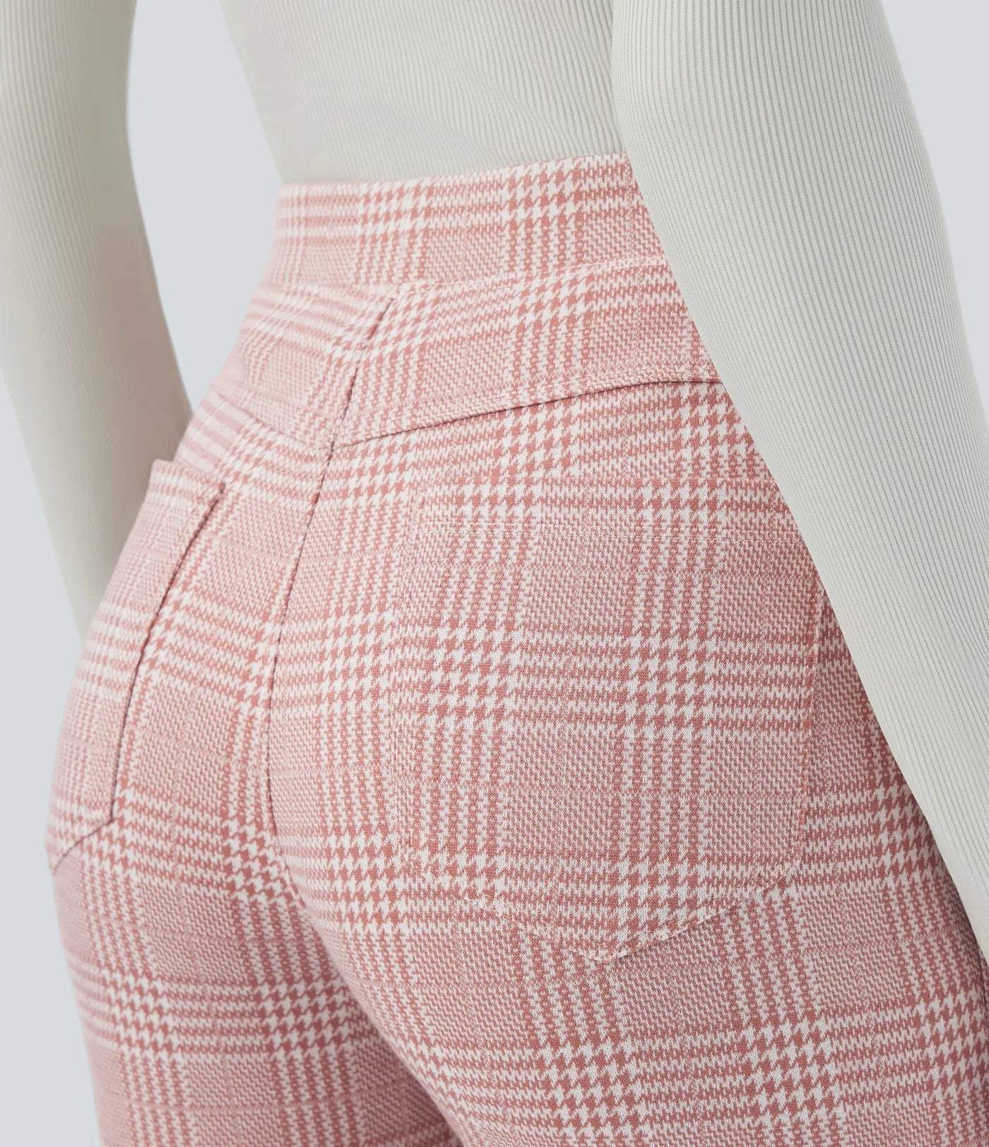 BumFlair – High Waisted Pocket Houndstooth Plaid Skinny Work Pants