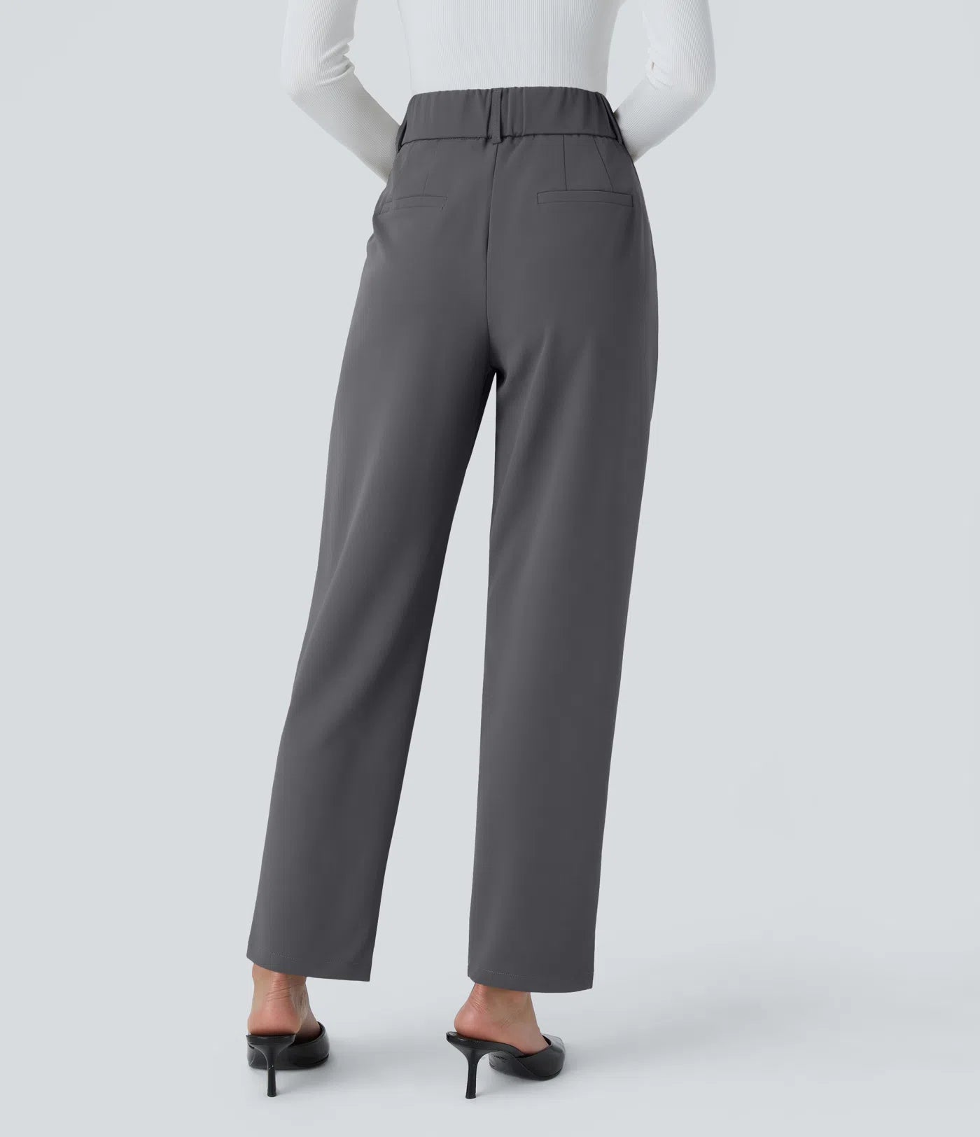 BumFlair - High Waisted Pocket Solid Work Tapered Pants