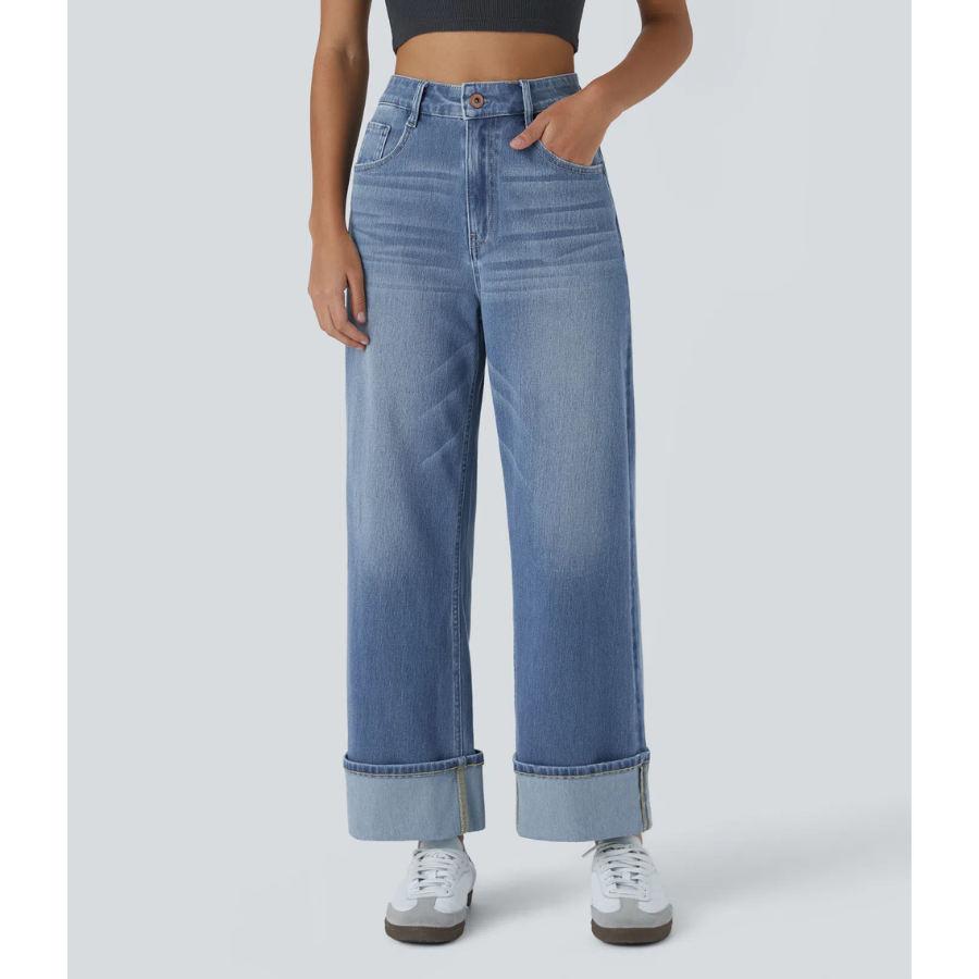 BumFlair - Stretch-Fit High-Waist Wide-Leg Jeans for Women