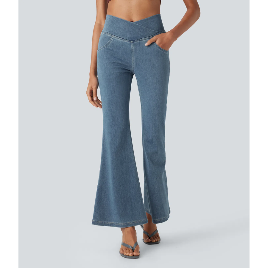BumFlair - Tummy Control Flare Denim Pants for Women