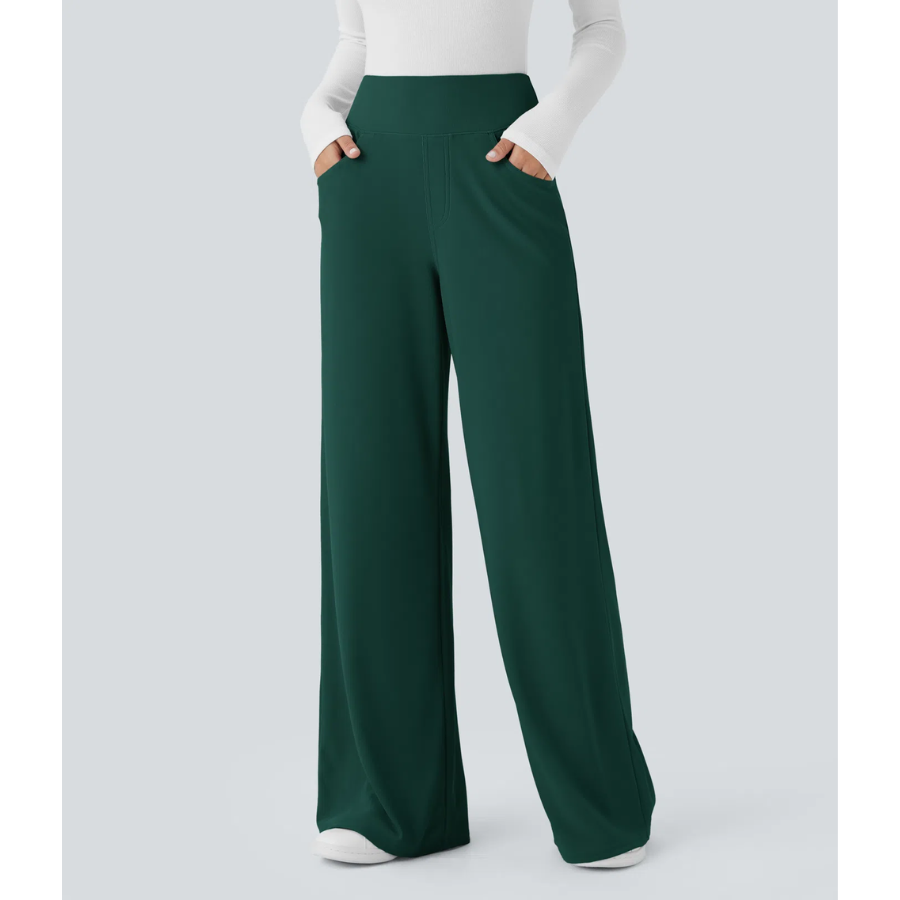 BumFlair - Tummy Control & Stretch Comfort Wide-Leg Work Pants for Women