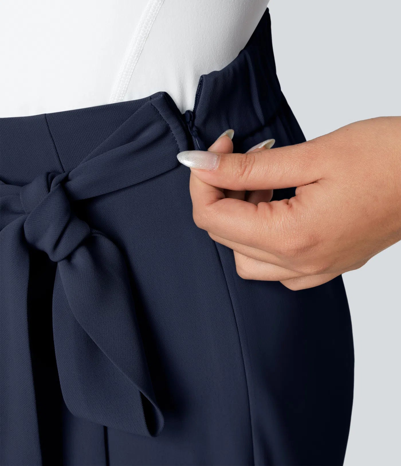 BumFlair - High Waisted Tie Side Wide Leg Work Pants