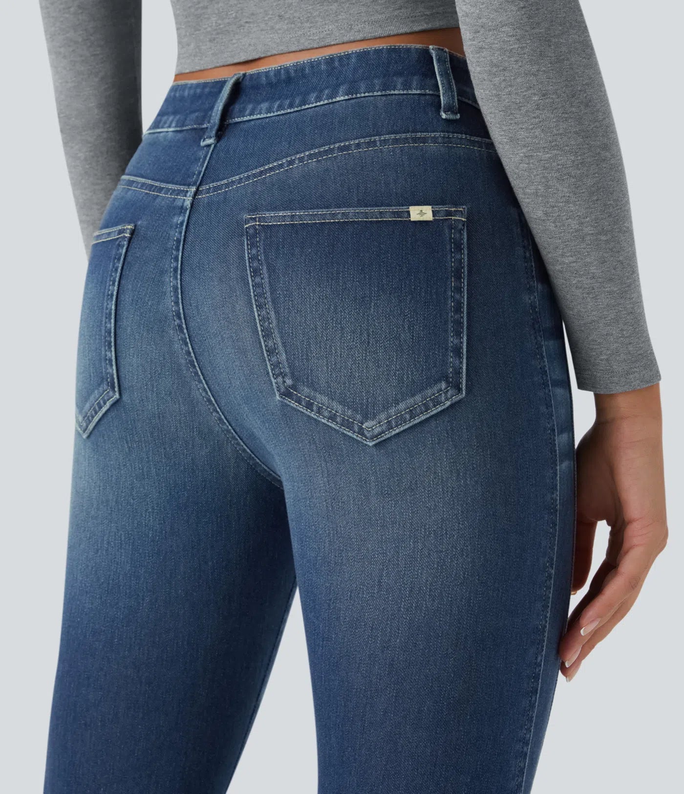 BumFlair – Mid Low Rise Zipper Pockets Casual Skinny Jeans