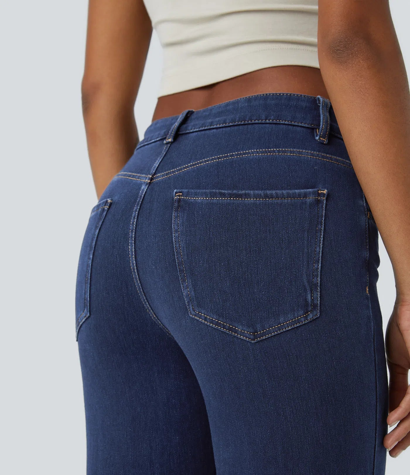 BumFlair - Mid Rise Pockets Casual Bootcut Jeans