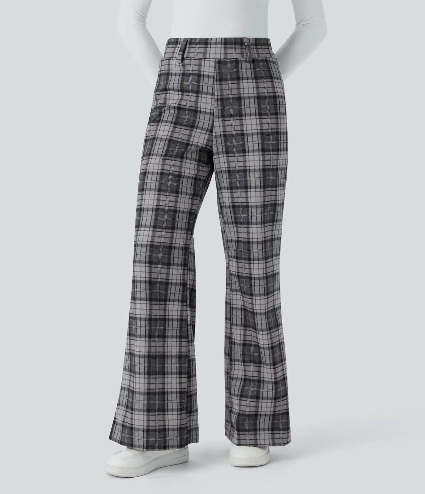 BumFlair – High Waisted Plaid Wide Leg Casual Pants