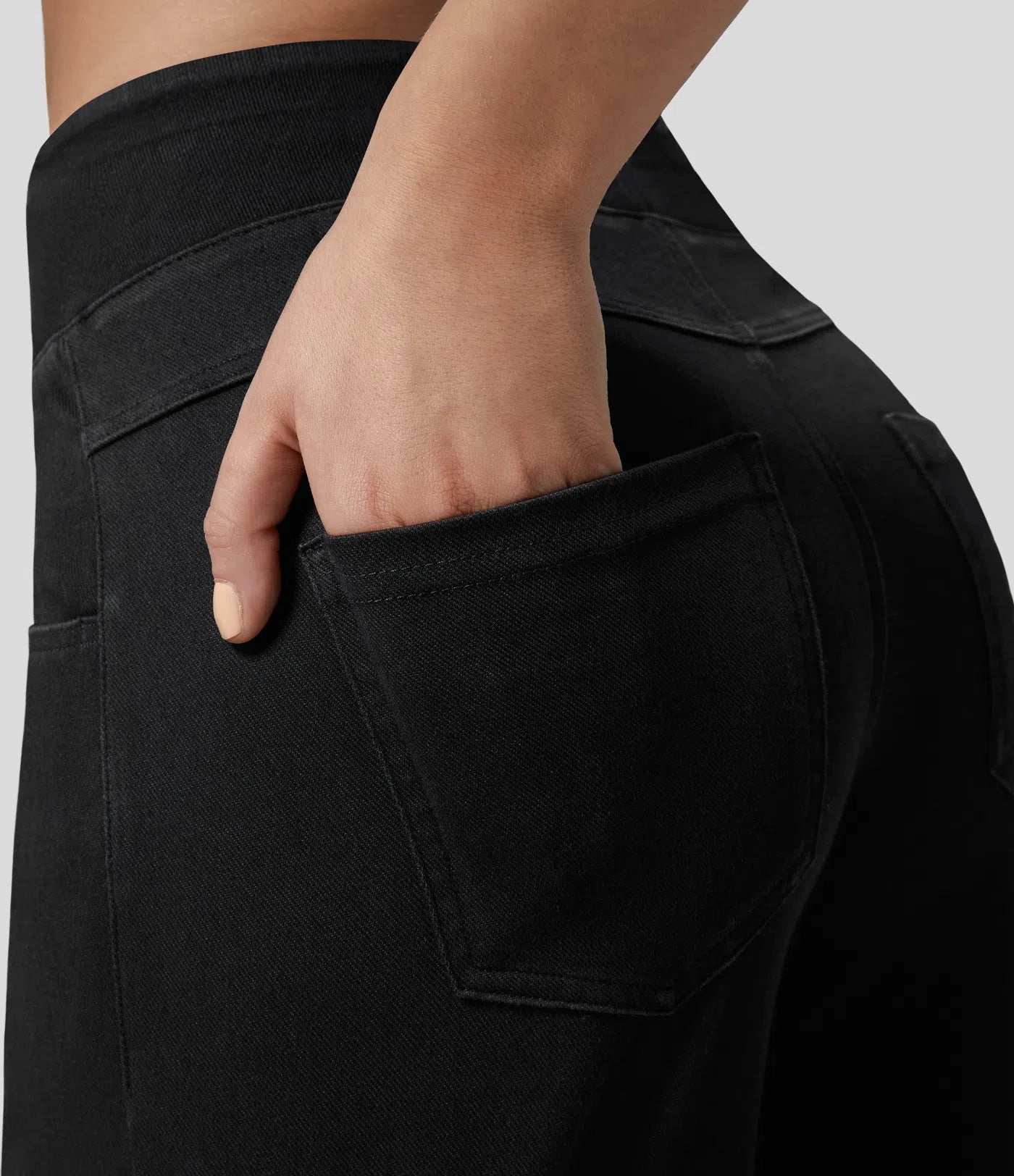 BumFlair – High Waisted Pockets Wide Leg Loose Work Jeans