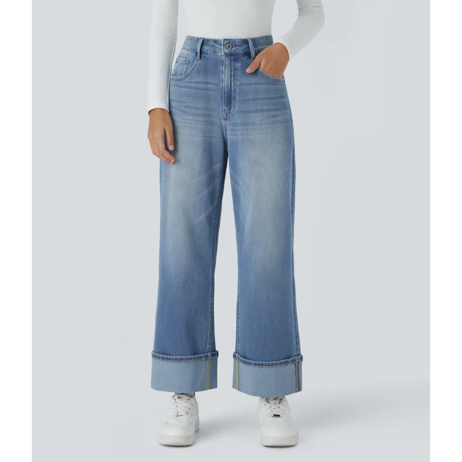BumFlair - Stretch-Fit High-Waist Wide-Leg Jeans for Women