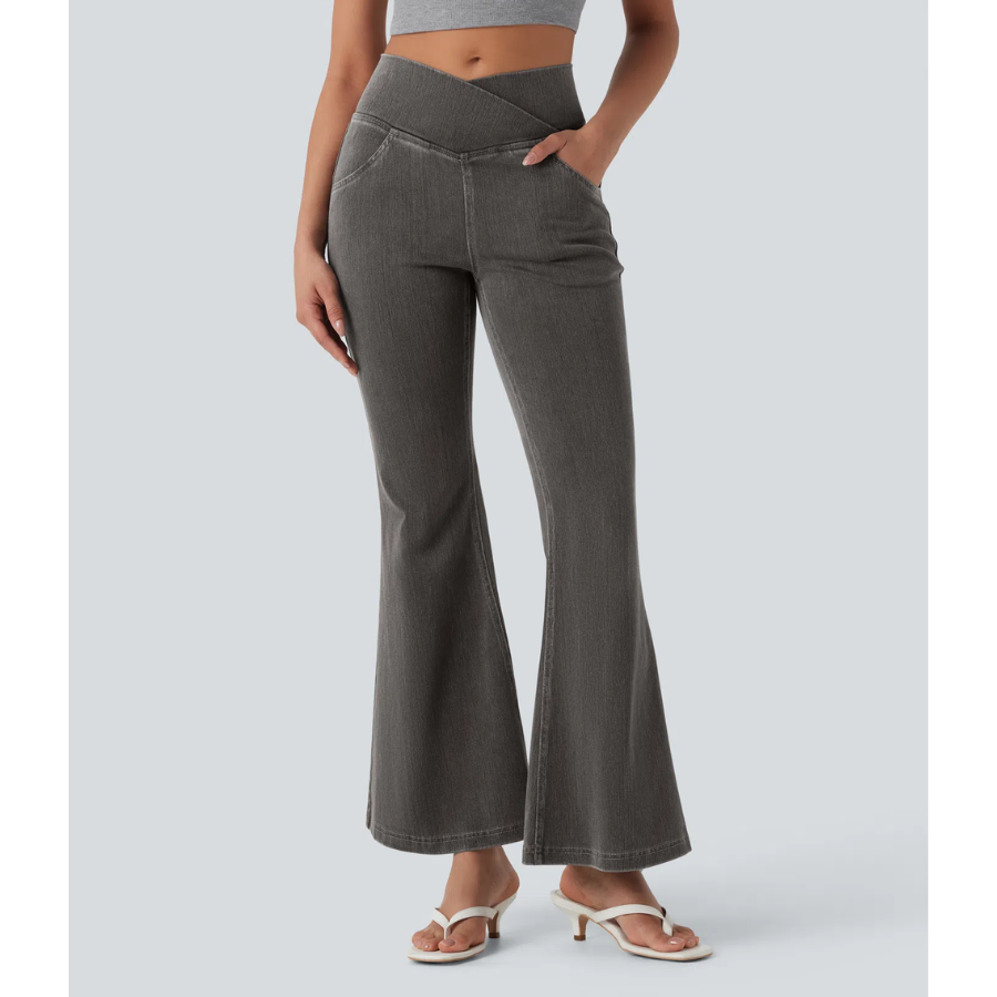 BumFlair - Tummy Control Flare Denim Pants for Women