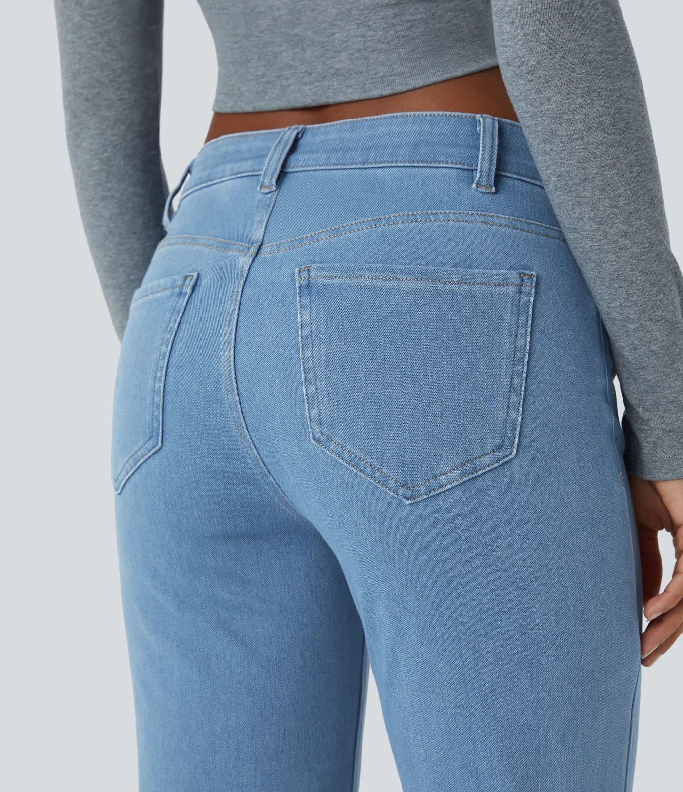 BumFlair - Mid Rise Pockets Casual Bootcut Jeans