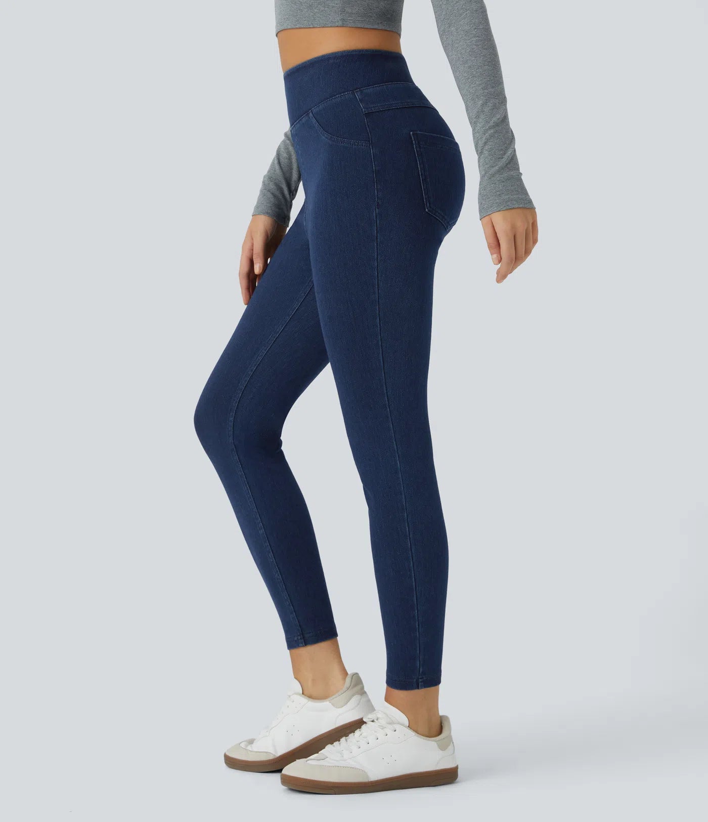 BumFlair - High Waisted Pocket Denim Casual Leggings