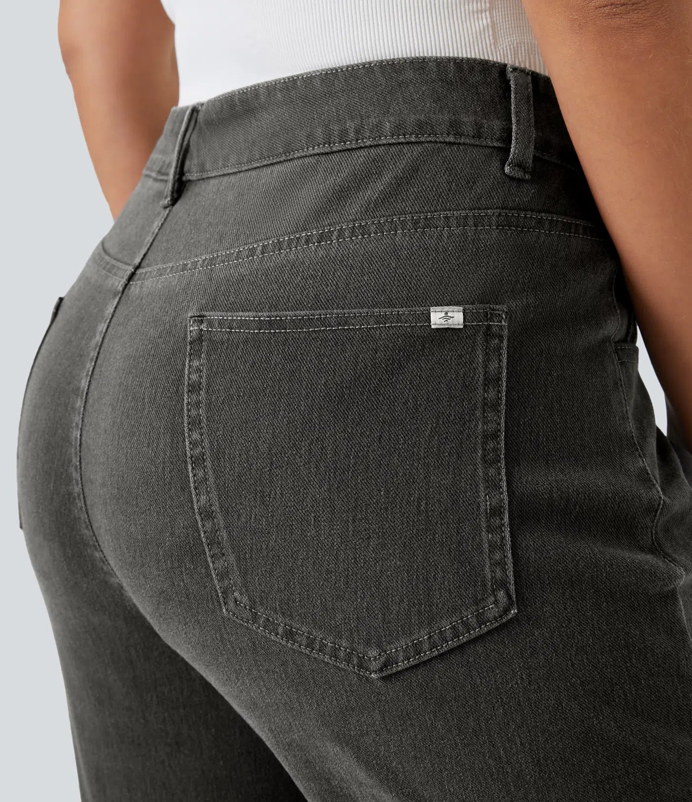 BumFlair - High Waisted Pockets Straight Leg Washed Casual Plus Size Jeans