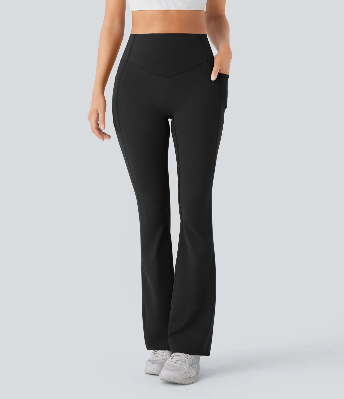 BumFlair - High Waisted Scrunch Butt Lifting Tummy Control Pocket Shaping Yoga Bootcut Leggings