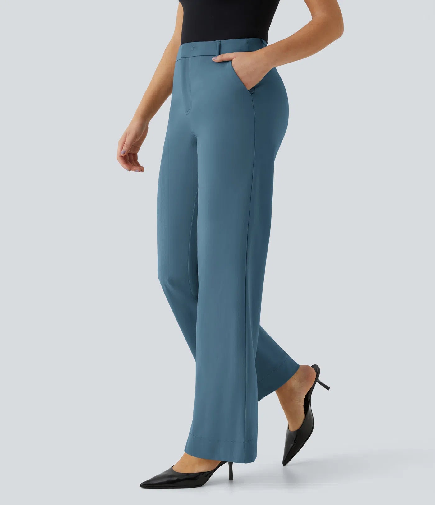 BumFlair - Mid Rise Pocket Straight Leg Work Pants