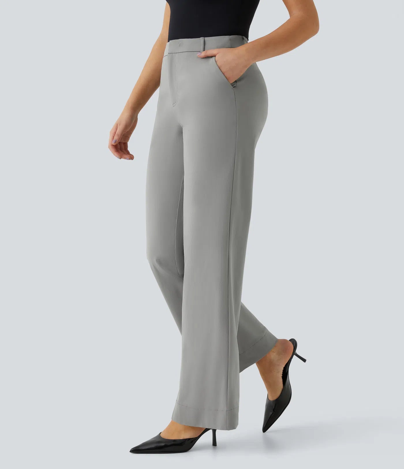 BumFlair - Mid Rise Pocket Straight Leg Work Pants