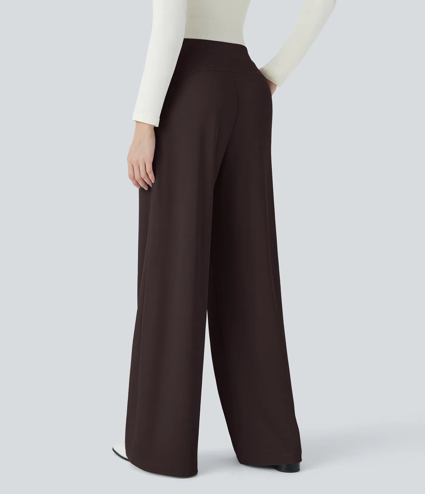 BumFlair - High Waisted Body Sculpt Waist-Slimming Pocket Wide Leg Micro Waffle Work Pants