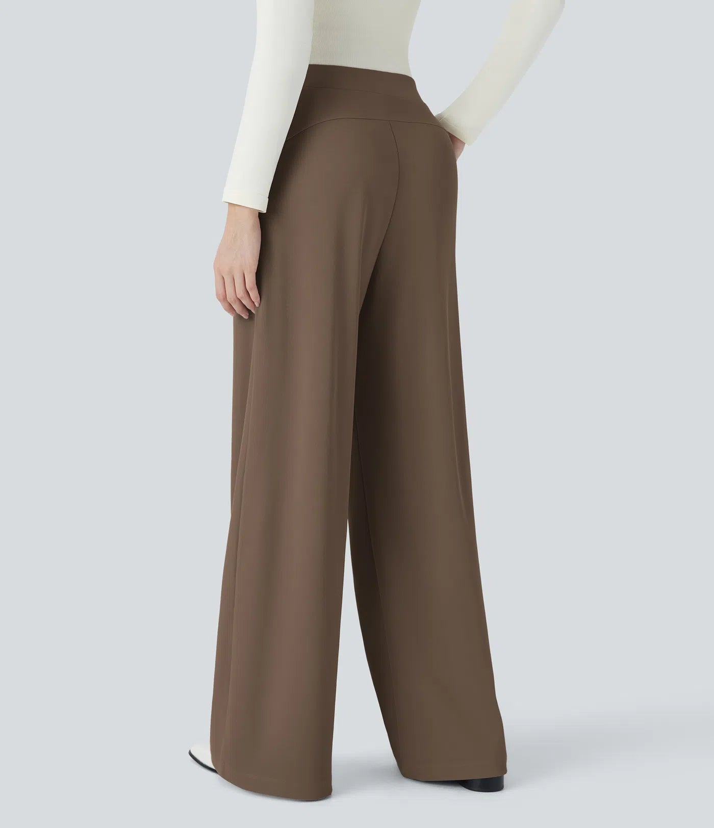 BumFlair - High Waisted Body Sculpt Waist-Slimming Pocket Wide Leg Micro Waffle Work Pants