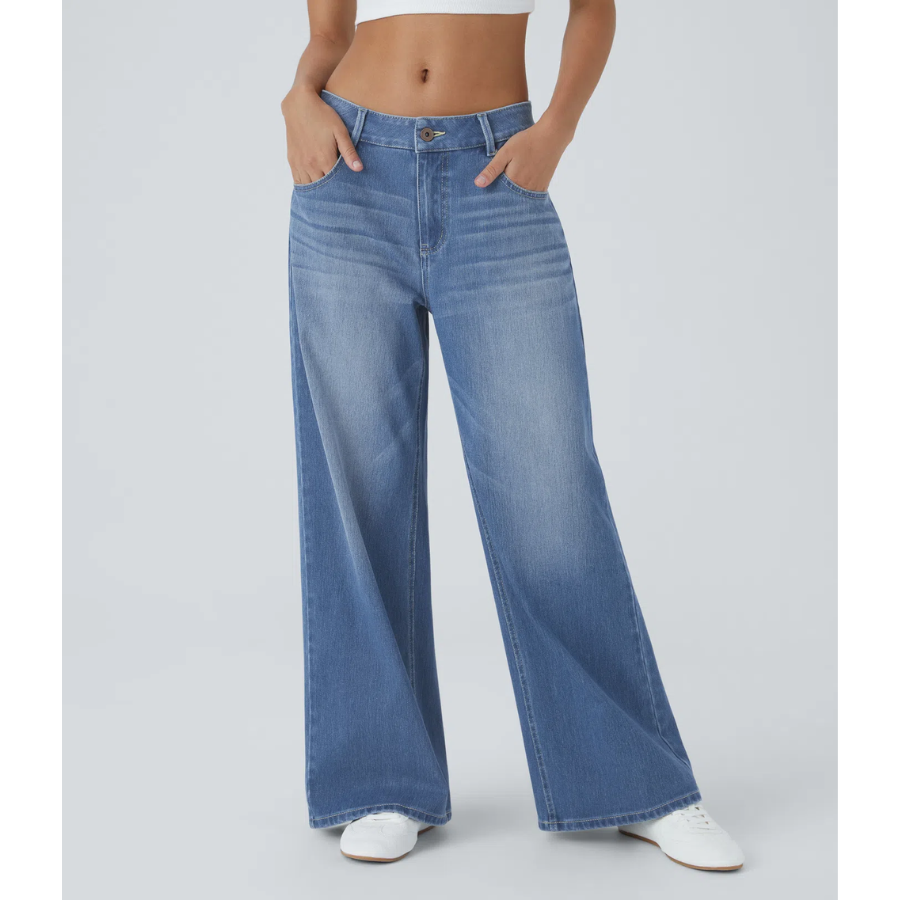 BumFlair - Lightweight Flexible Wide-Leg Casual Jeans for Women